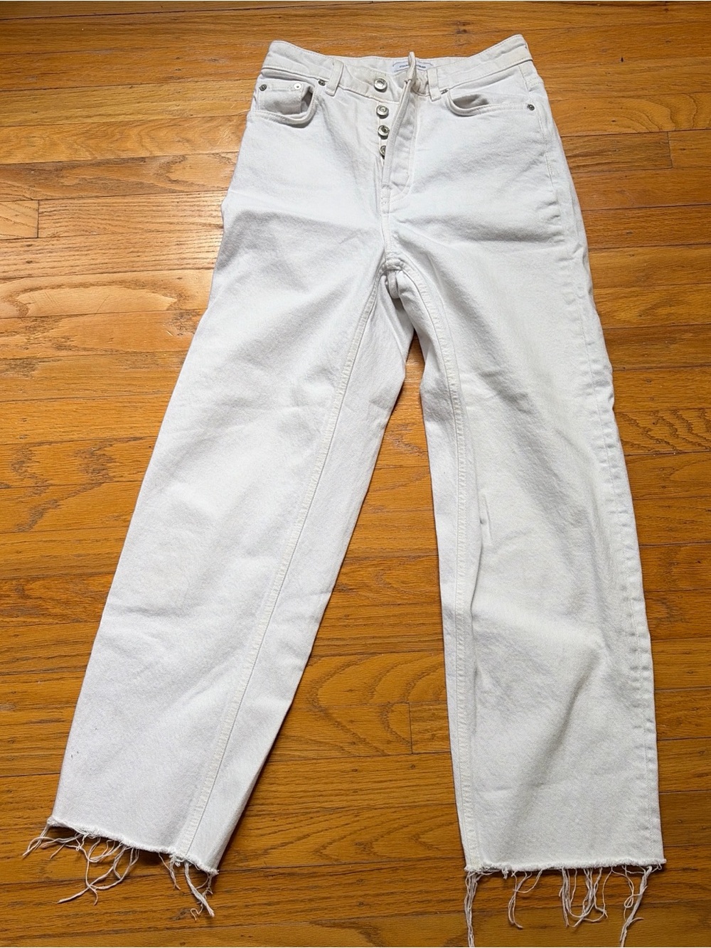 & Other Stories White High-Rise Straight-Leg Jeans